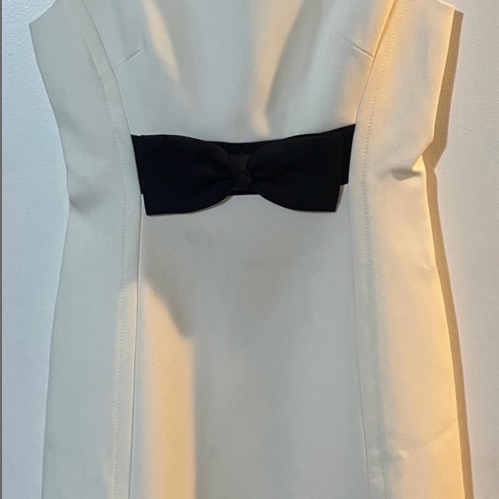 Kate Spade Cream Strapless Dress with Black Bow